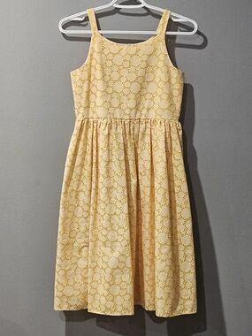Sweet Heart Rose Yellow Eyelet Sundress Girls Size 14 Fully Lined Summer Dress